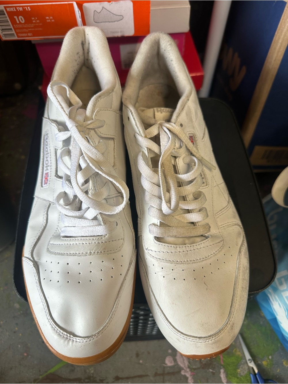 Reebok Men’s Classic White Leather Sneakers size 13
